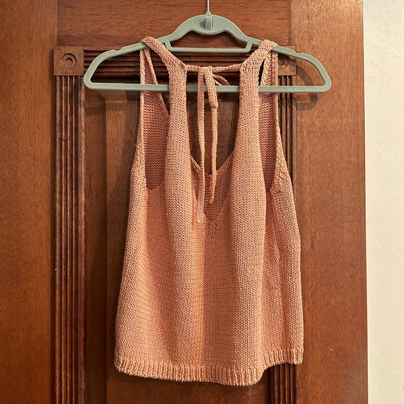 Intermix sparkly pink halter tank top sweater - Picture 5 of 6